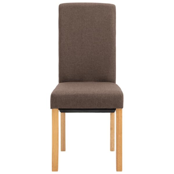 vidaXL Dining Chairs 4 pcs Brown Fabric - Image 4