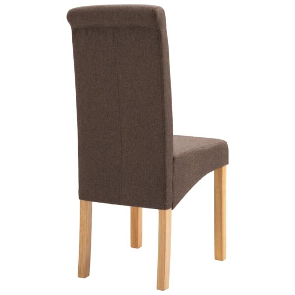 vidaXL Dining Chairs 4 pcs Brown Fabric - Image 6