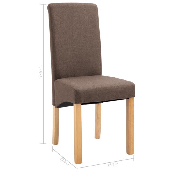 vidaXL Dining Chairs 4 pcs Brown Fabric - Image 9