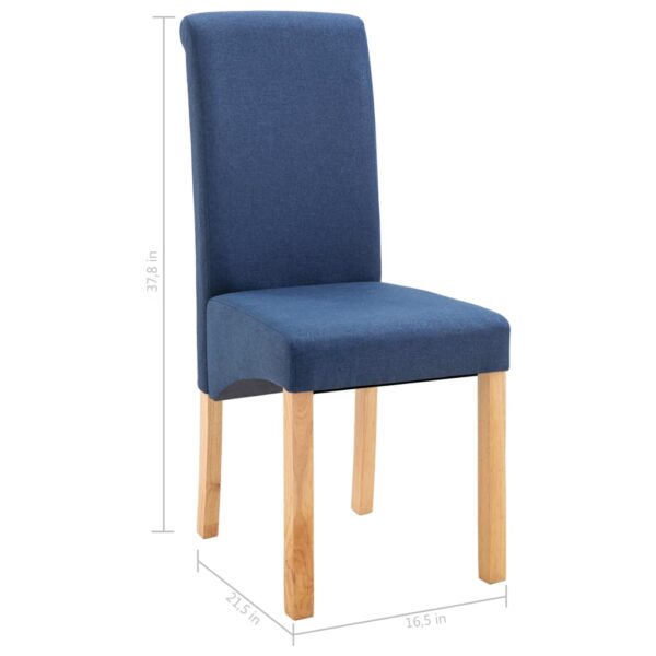 vidaXL Dining Chairs 4 pcs Blue Fabric - Image 9