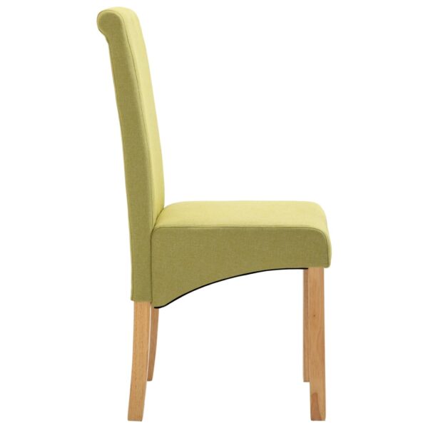 vidaXL Dining Chairs 2 pcs Green Fabric - Image 5