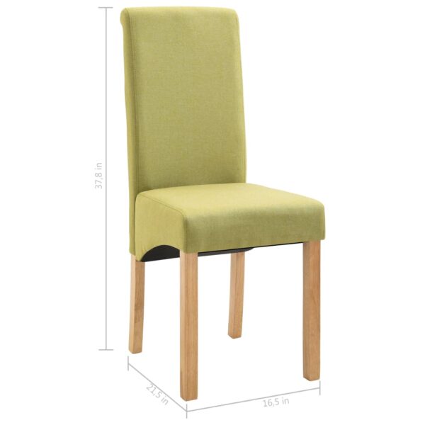 vidaXL Dining Chairs 2 pcs Green Fabric - Image 9