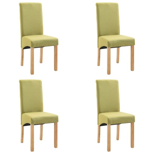 vidaXL Dining Chairs 4 pcs Green Fabric - Image 2