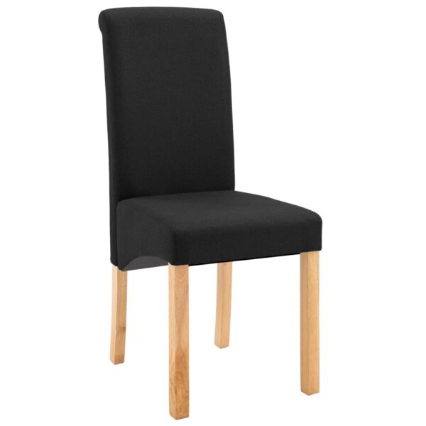 vidaXL Dining Chairs 2 pcs Black Fabric - Image 3