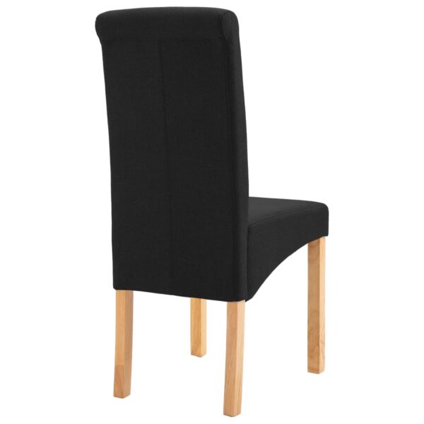 vidaXL Dining Chairs 2 pcs Black Fabric - Image 6