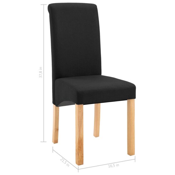 vidaXL Dining Chairs 2 pcs Black Fabric - Image 9