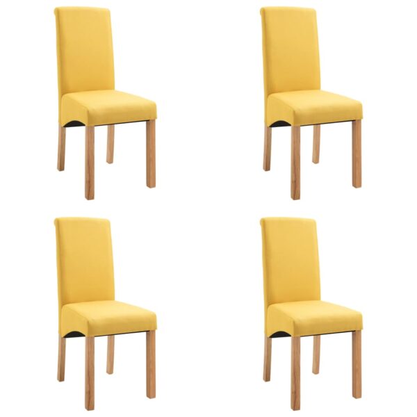 vidaXL Dining Chairs 4 pcs Yellow Fabric - Image 2