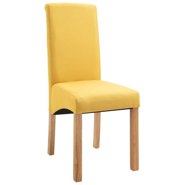 vidaXL Dining Chairs 4 pcs Yellow Fabric - Image 3