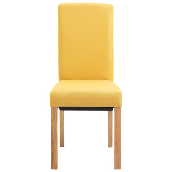 vidaXL Dining Chairs 4 pcs Yellow Fabric - Image 4