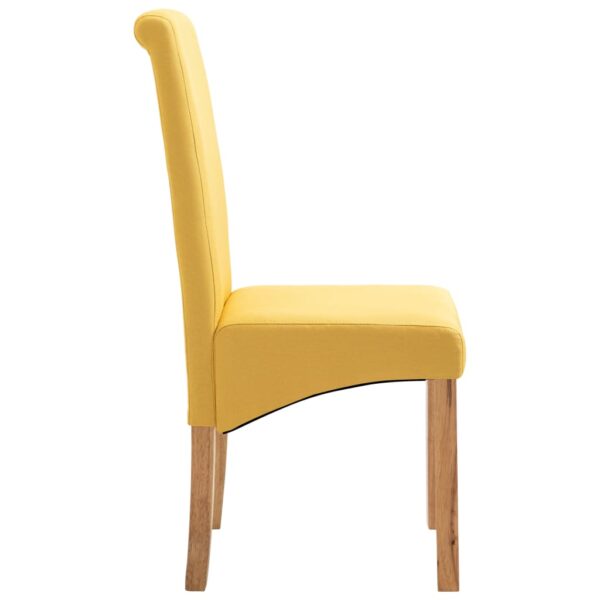 vidaXL Dining Chairs 4 pcs Yellow Fabric - Image 5