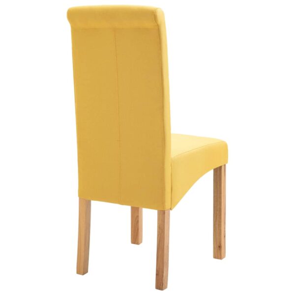 vidaXL Dining Chairs 4 pcs Yellow Fabric - Image 6