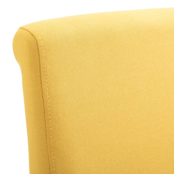 vidaXL Dining Chairs 4 pcs Yellow Fabric - Image 7