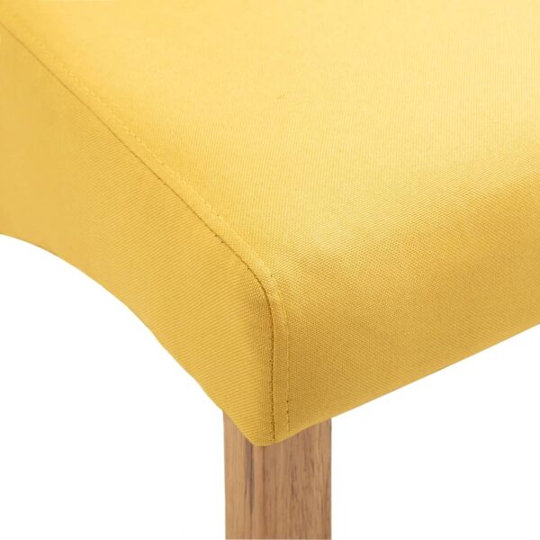 vidaXL Dining Chairs 4 pcs Yellow Fabric - Image 8