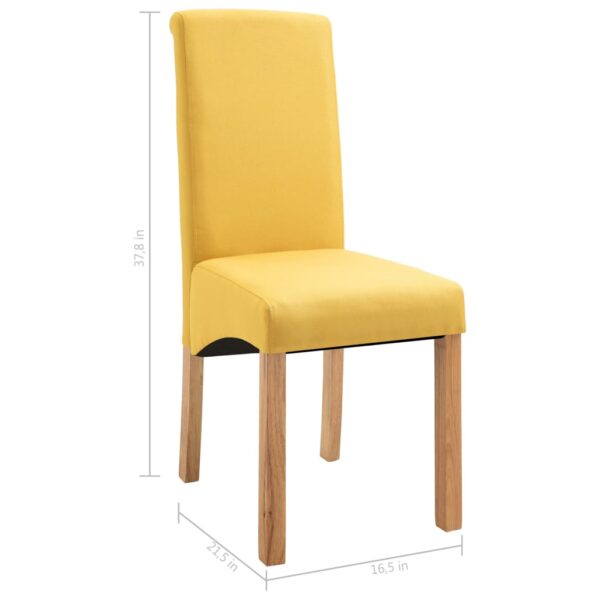 vidaXL Dining Chairs 4 pcs Yellow Fabric - Image 9