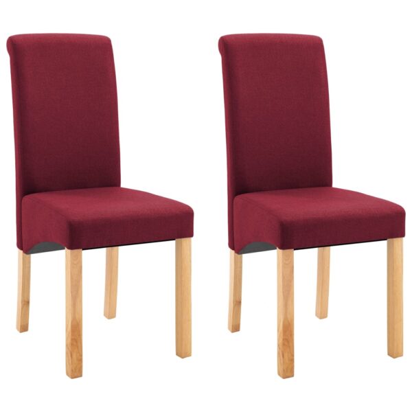 vidaXL Dining Chairs 2 pcs Red Fabric - Image 2