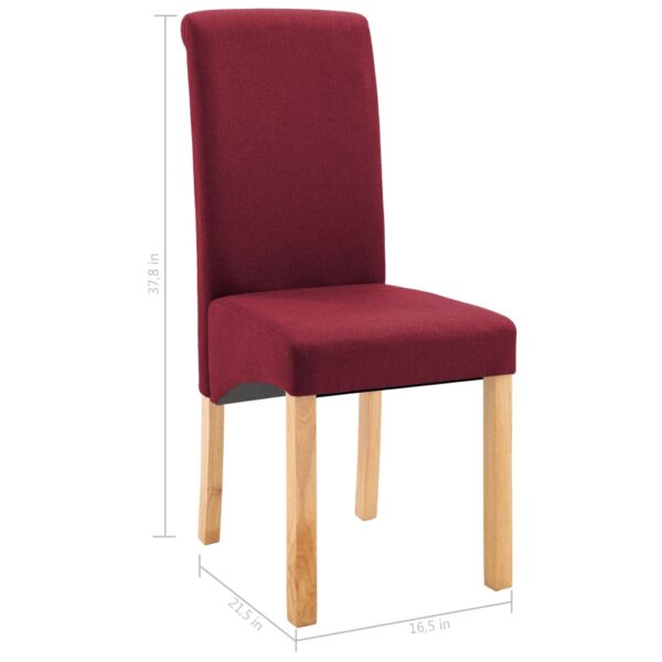 vidaXL Dining Chairs 2 pcs Red Fabric - Image 9