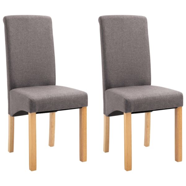 vidaXL Dining Chairs 2 pcs Taupe Fabric - Image 2