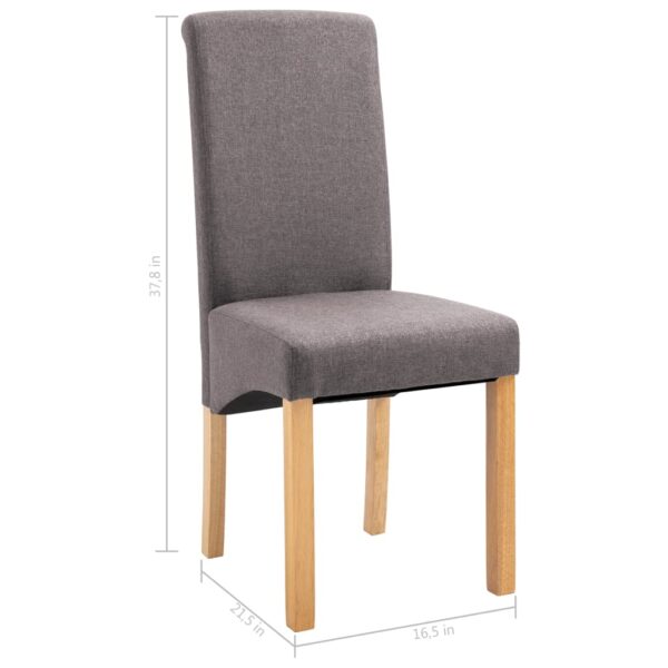 vidaXL Dining Chairs 2 pcs Taupe Fabric - Image 9