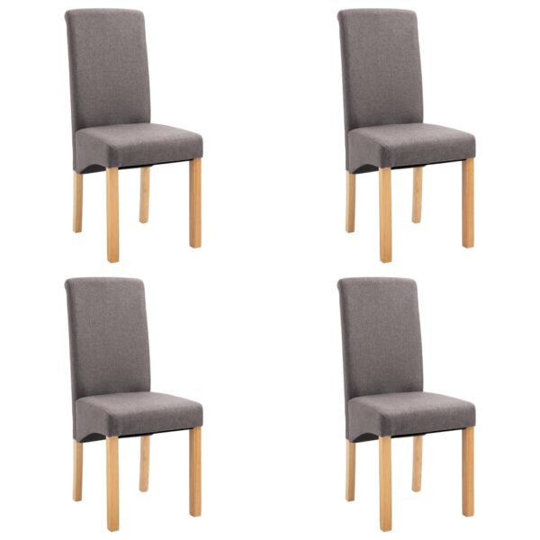 vidaXL Dining Chairs 4 pcs Taupe Fabric - Image 2