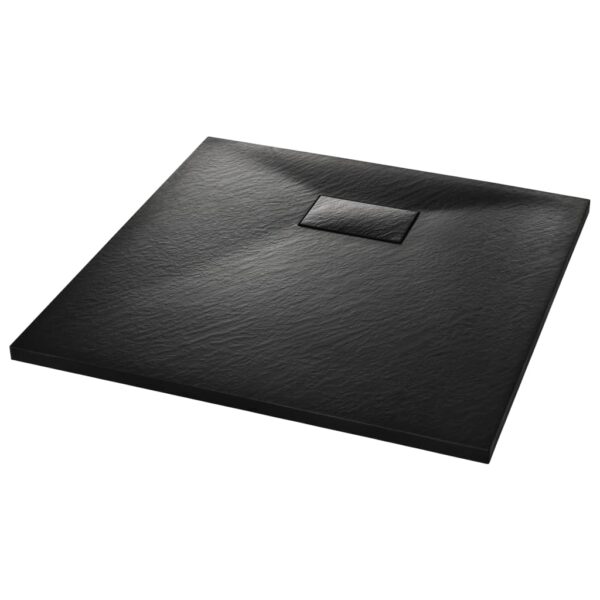 vidaXL Shower Base Tray SMC Black 35.4"x35.4" - Image 2