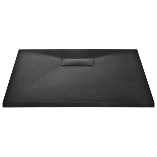 vidaXL Shower Base Tray SMC Black 35.4"x35.4" - Image 3