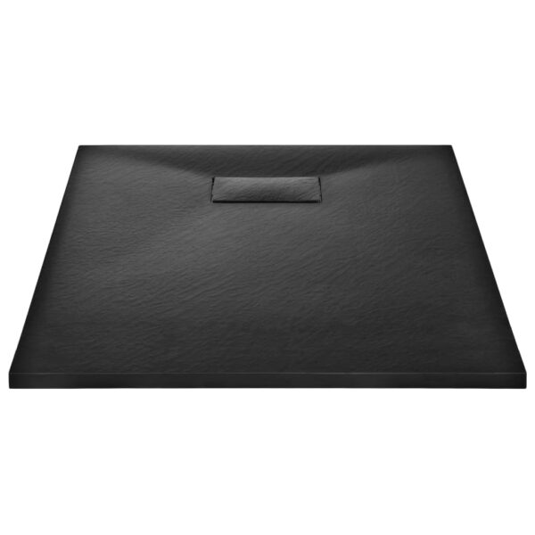 vidaXL Shower Base Tray SMC Black 39.4"x27.6" - Image 3