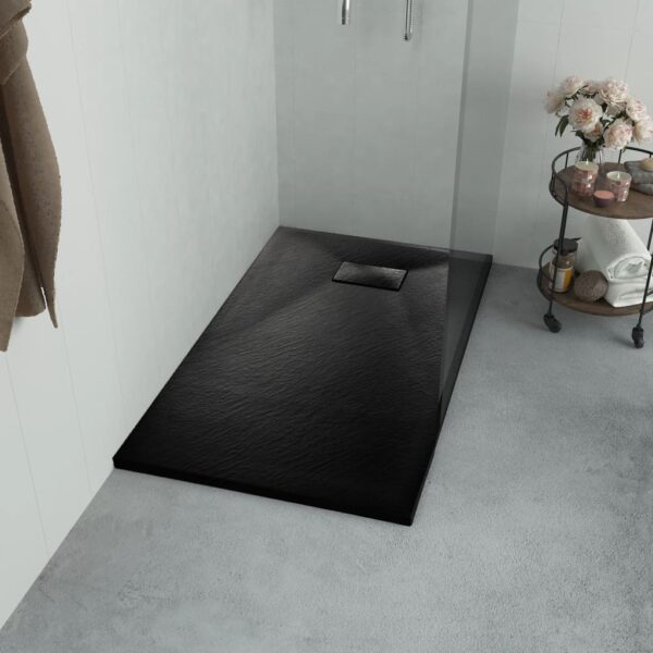 vidaXL Shower Base Tray SMC Black 39.4"x27.6"