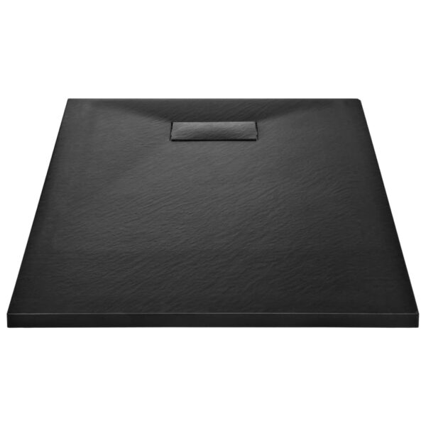 vidaXL Shower Base Tray SMC Black 39.4"x31.5" - Image 3