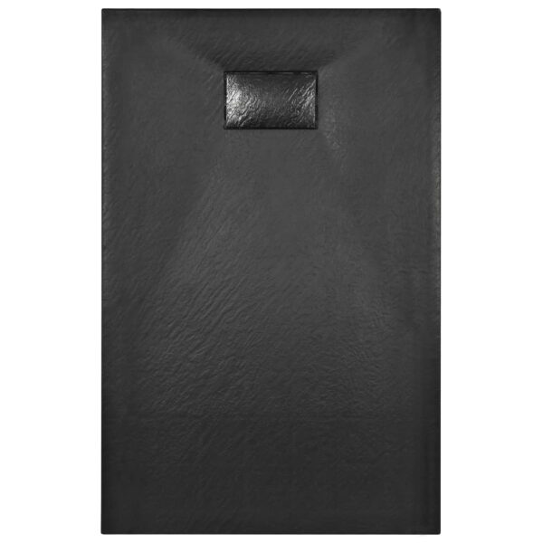 vidaXL Shower Base Tray SMC Black 39.4"x31.5" - Image 4