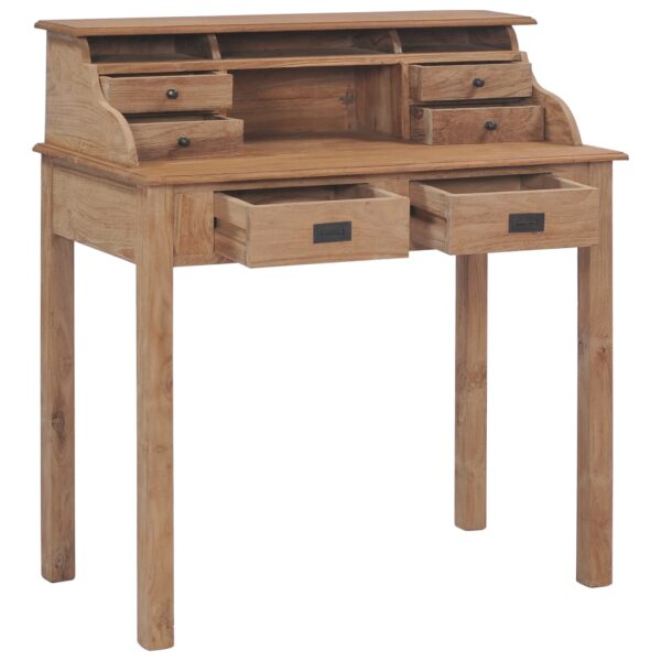 vidaXL Desk 35.4"x19.7"x39.4" Solid Wood Teak - Image 2