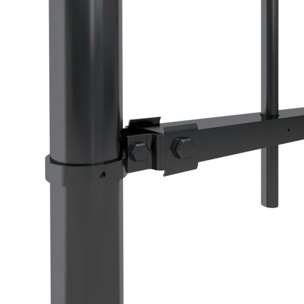 vidaXL Garden Fence with Spear Top Steel 66.9"x31.5" Black - Image 3