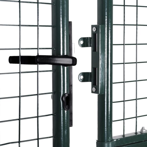 vidaXL Double Door Fence Gate Powder-Coated Steel - Image 3