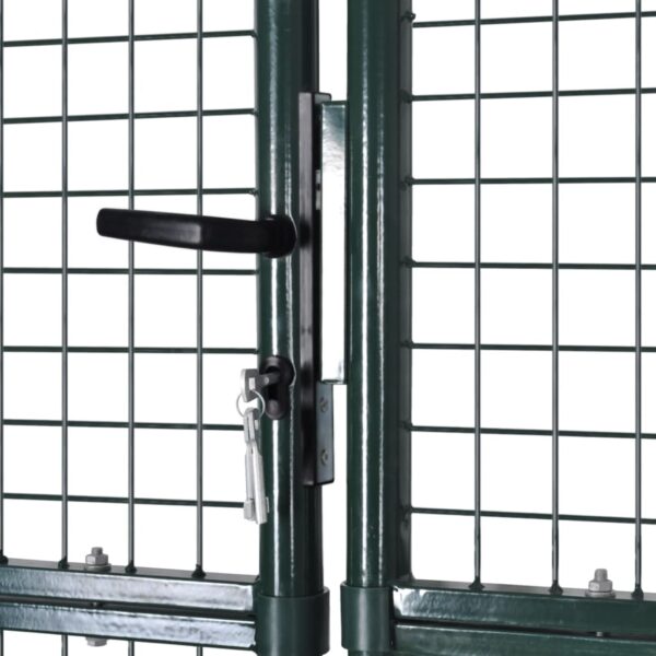 vidaXL Double Door Fence Gate Powder-Coated Steel - Image 7