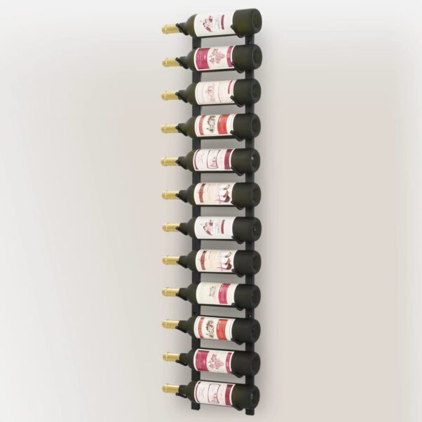 vidaXL Wall Mounted Wine Rack for 12 Bottles Black Iron - Image 4