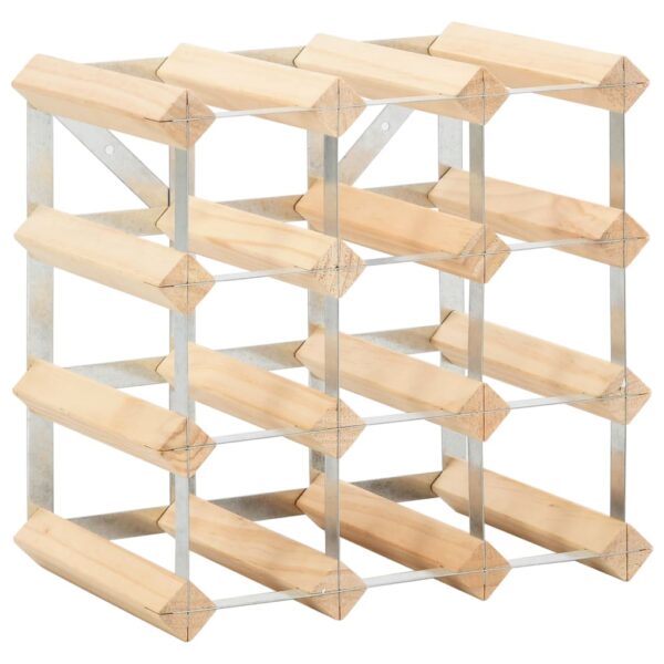 vidaXL Wine Rack for 12 Bottles Solid Pinewood - Image 2