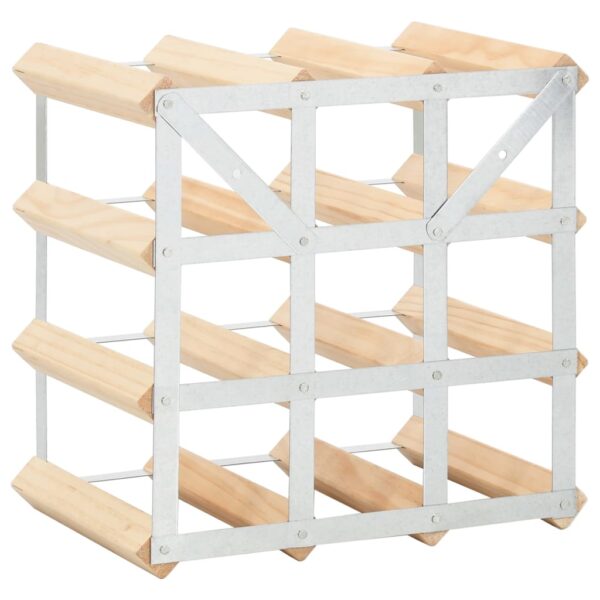 vidaXL Wine Rack for 12 Bottles Solid Pinewood - Image 3