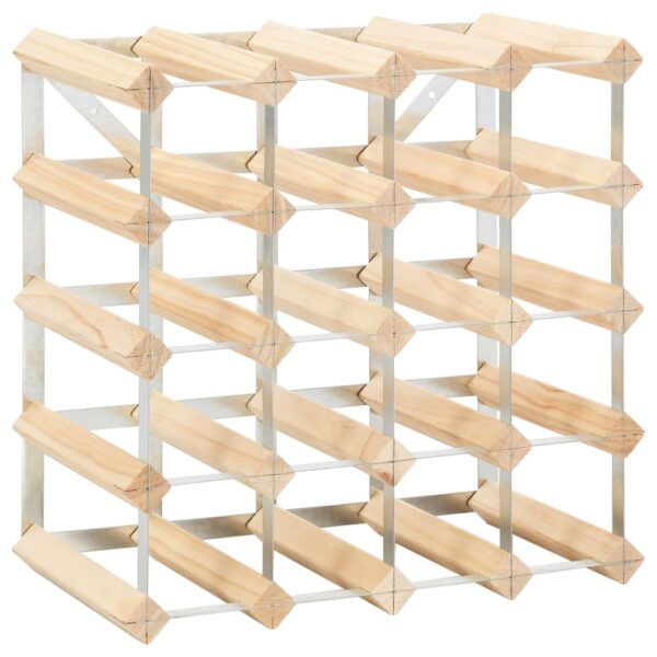 vidaXL Wine Rack for 20 Bottles Solid Pinewood - Image 2