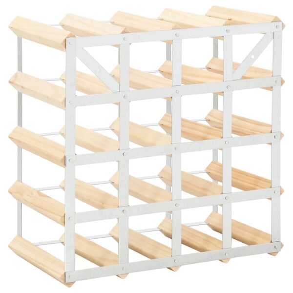 vidaXL Wine Rack for 20 Bottles Solid Pinewood - Image 3