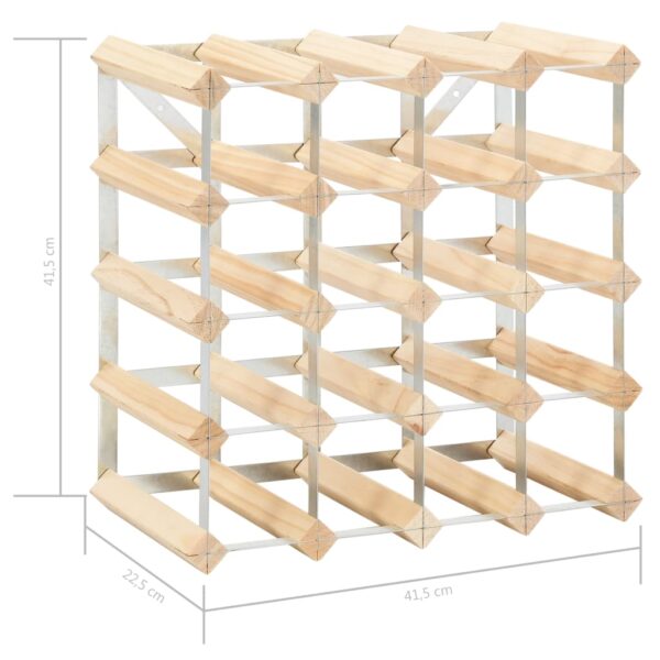 vidaXL Wine Rack for 20 Bottles Solid Pinewood - Image 5