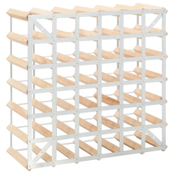 vidaXL Wine Rack for 42 Bottles Solid Pinewood - Image 3