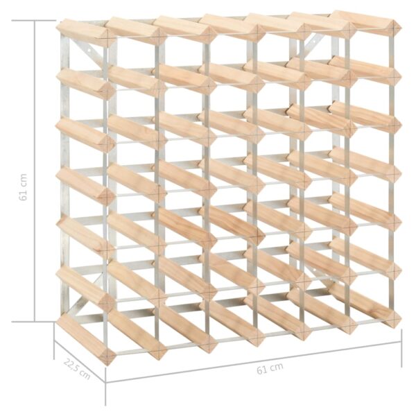 vidaXL Wine Rack for 42 Bottles Solid Pinewood - Image 5