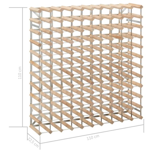 vidaXL Wine Rack for 120 Bottles Solid Pinewood - Image 5