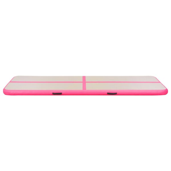 vidaXL Inflatable Gymnastics Mat with Pump 275.6"x39.4"x3.9" PVC Pink - Image 6