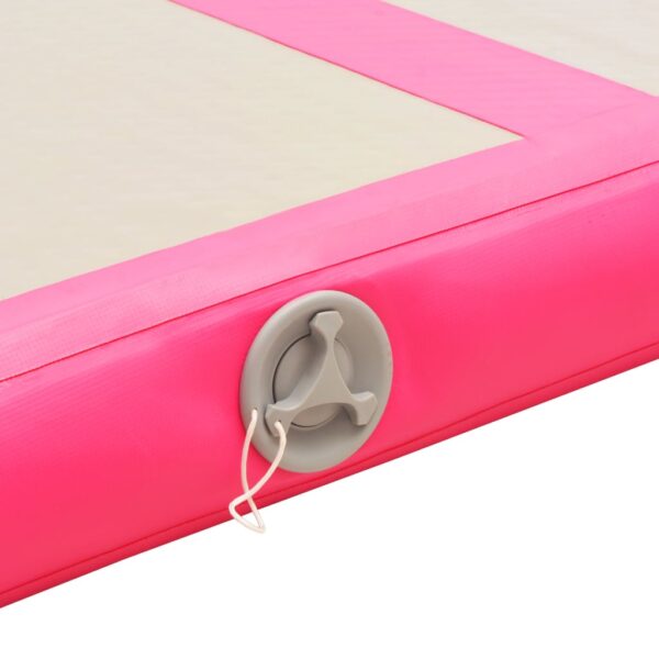 vidaXL Inflatable Gymnastics Mat with Pump 275.6"x39.4"x3.9" PVC Pink - Image 8