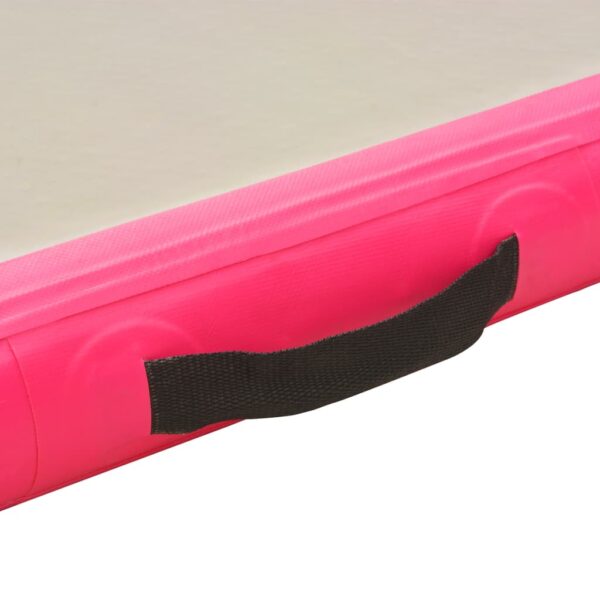 vidaXL Inflatable Gymnastics Mat with Pump 275.6"x39.4"x3.9" PVC Pink - Image 9