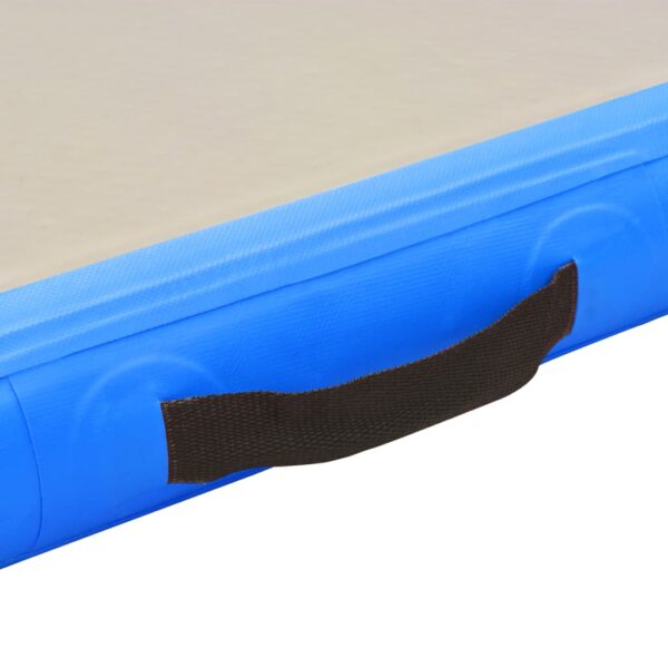 vidaXL Inflatable Gymnastics Mat with Pump 275.6"x39.4"x3.9" PVC Blue - Image 9