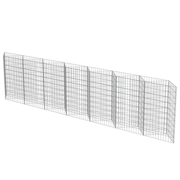 vidaXL Gabion Wall Galvanized Steel 177.2"x11.8"x39.4" - Image 3