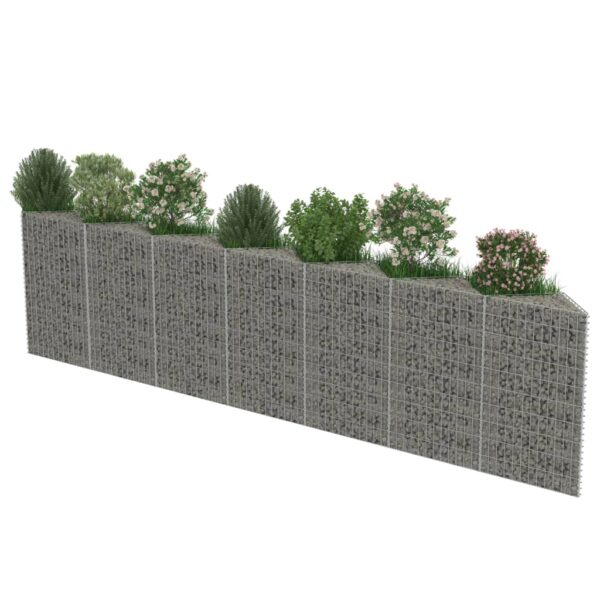 vidaXL Gabion Wall Galvanized Steel 177.2"x11.8"x39.4" - Image 4