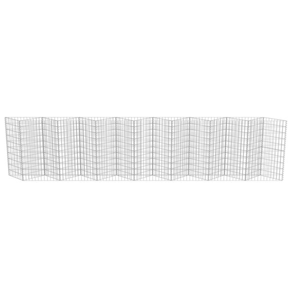 vidaXL Gabion Wall Galvanized Steel 177.2"x11.8"x39.4" - Image 5