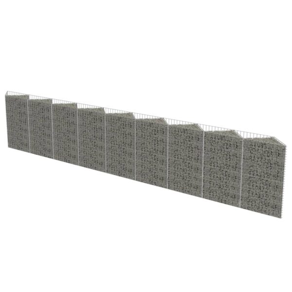 vidaXL Gabion Wall Galvanized Steel 248"x11.8"x39.4" - Image 2